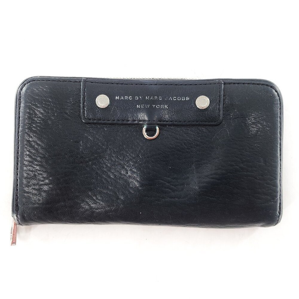 MARC BY MARC JACOBS Leather Zip Around Wallet Black